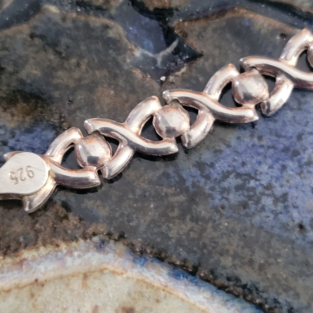 Italian Sterling Silver Chain Bracelet With Lobster Clasp - Picture 4 of 7